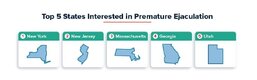 Premature Ejaculation Search Volume per 100k Residents