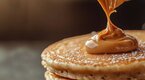 Peanutbutter pancakes with a dolop of peanut butter on top Peanutbutter pancakes with a dolop of peanut butter on top