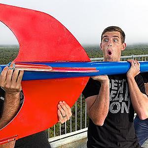 MEGA GIANT DART Vs. BULLETPROOF GLASS from 45m! -